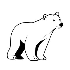 Vector illustration of a cute Polarbear drawing for toddlers book