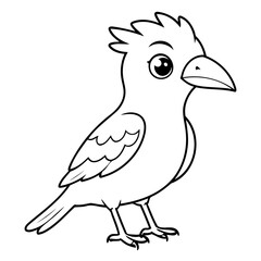 Simple vector illustration of Prehistoric drawing for toddlers colouring page