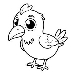 Vector illustration of a cute Prehistoric doodle for toddlers coloring activity
