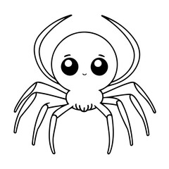 Cute vector illustration spider drawing for toddlers coloring activity
