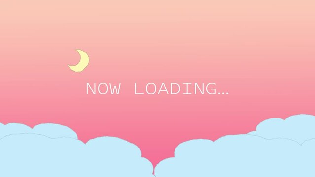 夜空の手描き風アニメーションにnow loadingの文字