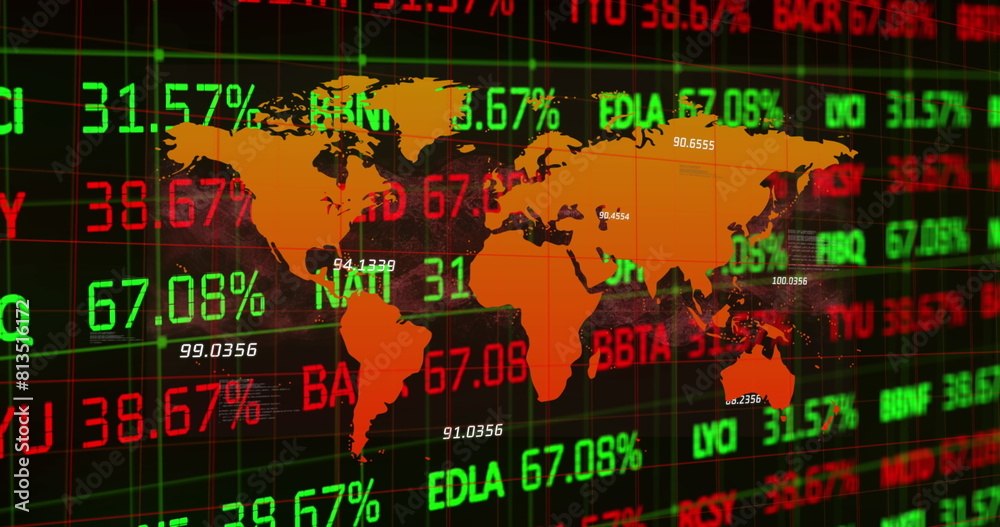 Poster image of world map over data processing