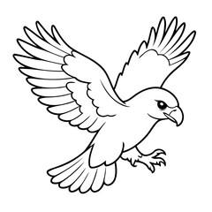 Vector illustration of a cute Eagle drawing for children page