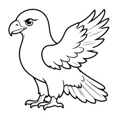 Cute vector illustration eagle for kids colouring page