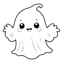 Simple vector illustration of friendly for kids coloring page