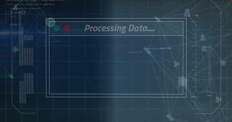 Image of data processing over black background