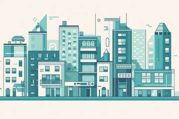 A detailed illustration showcasing the towering skyscrapers, bridges, and landmarks of a bustling city skyline