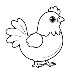 Cute vector illustration hen doodle for toddlers coloring activity