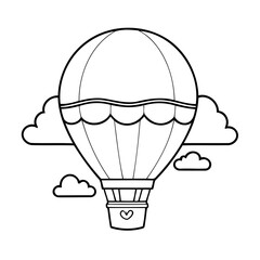 Cute vector illustration hotair hand drawn for toddlers