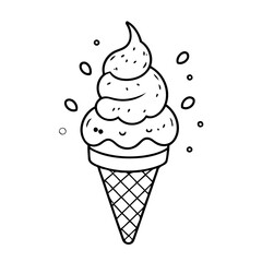 Vector illustration of a cute ice drawing for colouring page