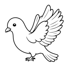 Simple vector illustration of Pigeon hand drawn for kids page