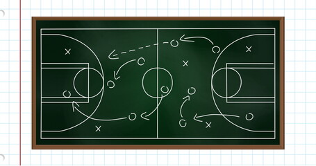Fototapeta premium Image of game plan on board over white background