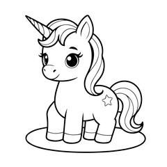 Cute vector illustration rainbow doodle colouring activity for kids