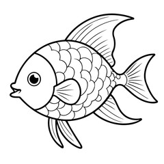 Simple vector illustration of rainbow drawing for toddlers coloring activity