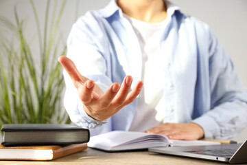 Close-up of a man holding out his hand