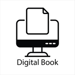 Digital Book Vector icon