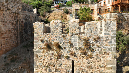 Alanya inner castle walls were built during the Anatolian Seljuk period. Part of the walls are...