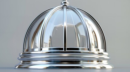 Shiny Silver Cloche Cut Out 8K: Realistic Lighting

