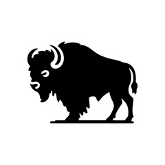 Minimalist Bison Silhouette- Immortalized in Dynamic Vector Depictions of Wild Majesty- Bison Vector- Bison Illustration.