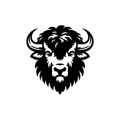 Minimalist Bison Silhouette- Immortalized in Dynamic Vector Depictions of Wild Majesty- Bison Vector- Bison Illustration.