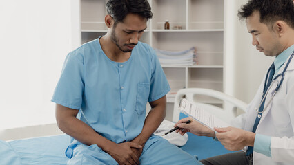 A young man consults his doctor about the idea of ​​an enlarged prostate.
At the doctor's...