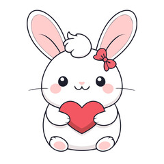 Cute Bunny for toddlers' learning books vector illustration