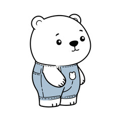 Vector illustration of a cute PolarBear for toddlers