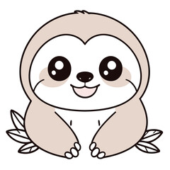 Cute Sloth vector illustration for preschoolers' learning moments