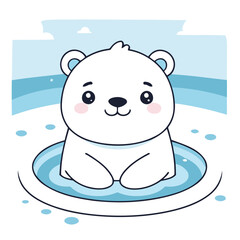 Cute vector illustration of a Polarbear for toddlers story books