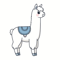 Vector illustration of a cute Llama for toddlers story books