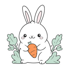 Cute Bunny for toddlers books vector illustration