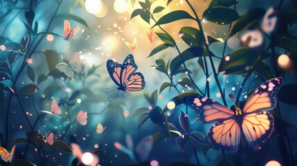 A flock of butterflies