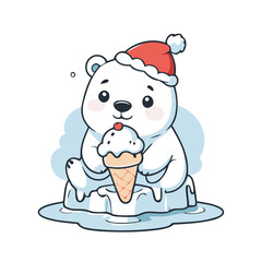 Vector illustration of a cute Polarbear for kids