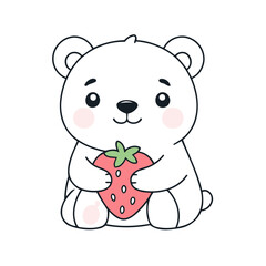 Cute vector illustration of a Polarbear for toddlers story books