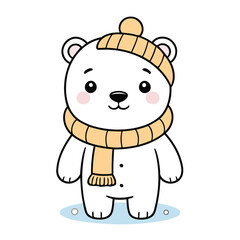 Cute Polarbear vector illustration for children