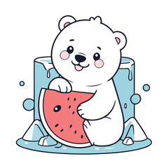 Cute vector illustration of a Polarbear for youngsters' picture books