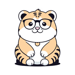Vector illustration of a winsome Tiger for children's literature