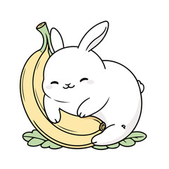 Cute Bunny for children book vector illustration