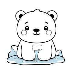Cute vector illustration of a Polarbear for children book