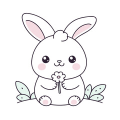 Vector illustration of a cute Bunny for kids story book