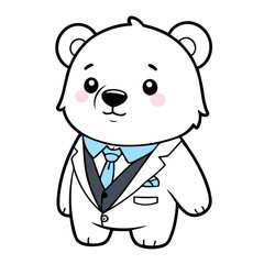 Vector illustration of a cute Polarbear for toddlers story books