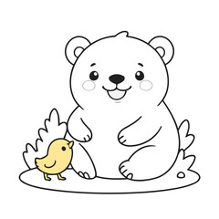 Cute vector illustration of a Polarbear for children story book