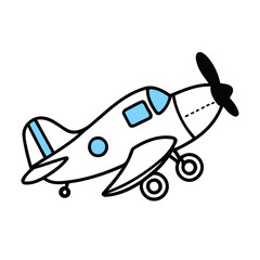Cute vector illustration of a Plane for children story book