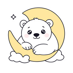 Cute vector illustration of a Polarbear for kids