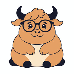 Vector illustration of a cute Bull for toddlers story books