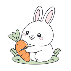 Cute Bunny vector illustration of a for toddlers books