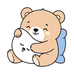 Cute Bear for toddlers story books vector illustration