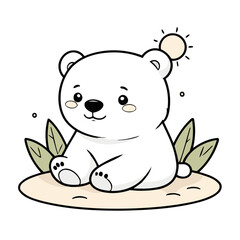 Vector illustration of a cute Polarbear for children