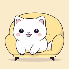 Cute Kitten vector illustration for kids story book