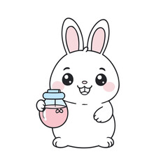 Cute vector illustration of a Bunny for children book